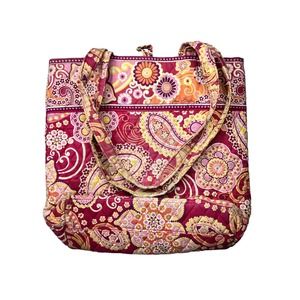 Vera Bradley Red Floral Paisley Tote Bag